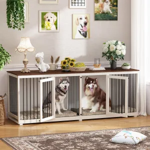 Heavy Duty Dog Crate with Steel Divider, 300 lbs Capacity