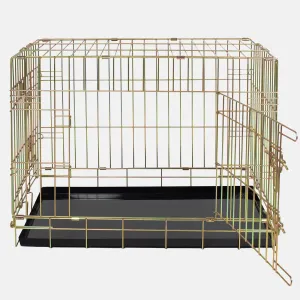 Imperfect Deluxe Dog Crate in Iridescent Gold by Lords & Labradors