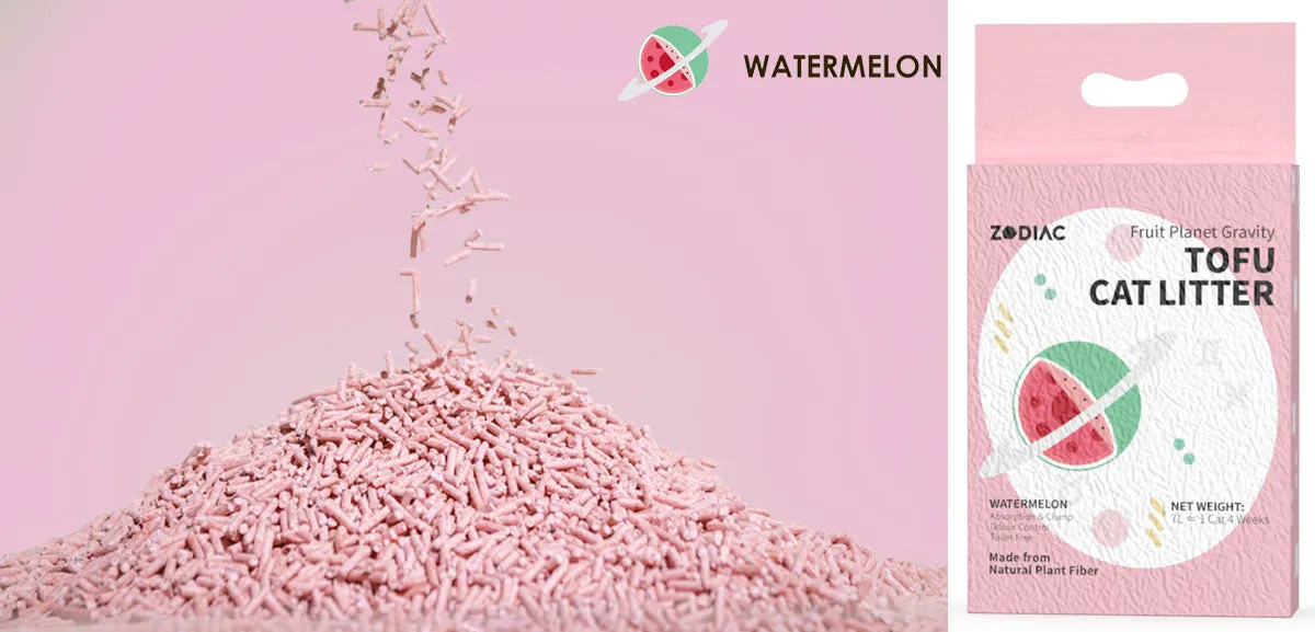 ZODIAC Fruity Biodegradable Flushable Tofu Cat Kitten Litter Watermelon